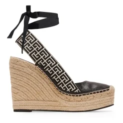 Alex monogram z żakardem i skórzane espadryle