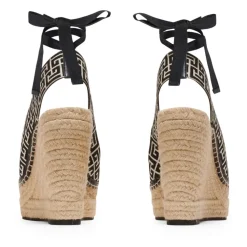 Alex monogram z żakardem i skórzane espadryle