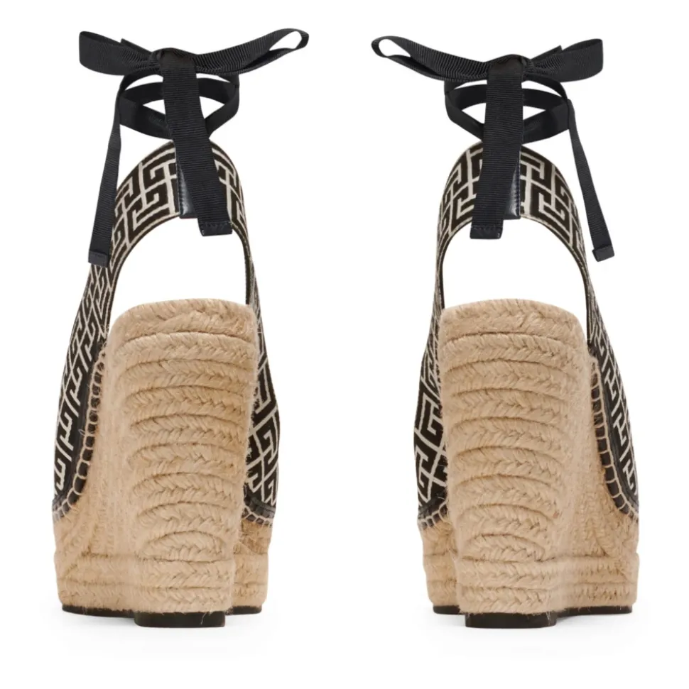 Alex monogram z żakardem i skórzane espadryle