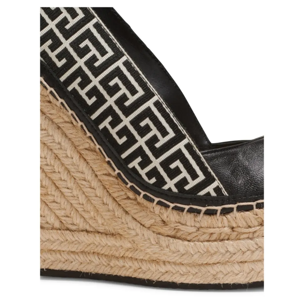 Alex monogram z żakardem i skórzane espadryle