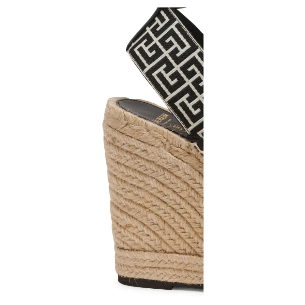 Alex monogram z żakardem i skórzane espadryle