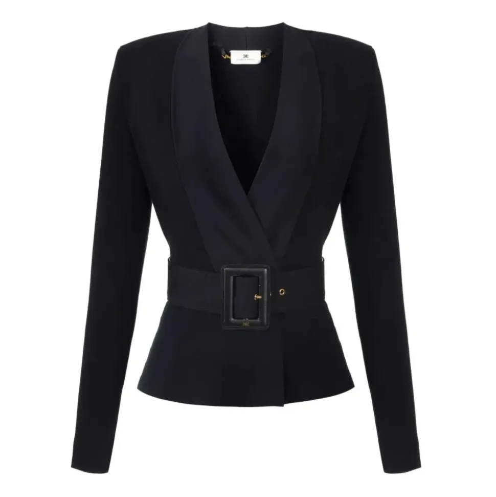 Belted Shawl Collar Blazer