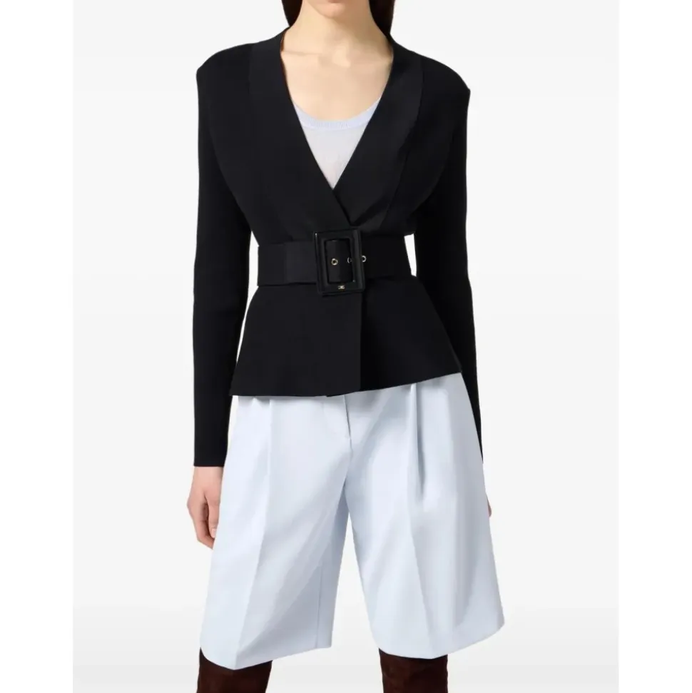 Belted Shawl Collar Blazer