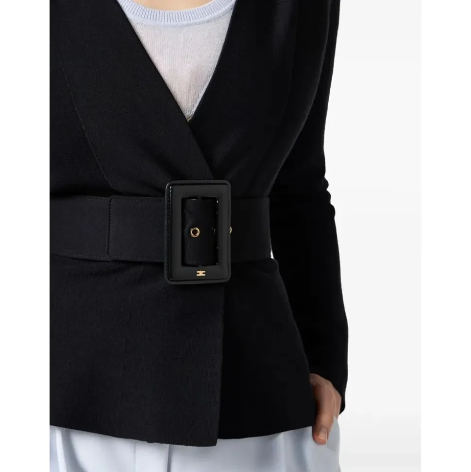 Belted Shawl Collar Blazer
