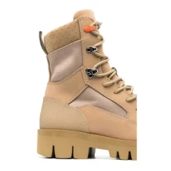 Beżowe sznurowane buty wojskowe
