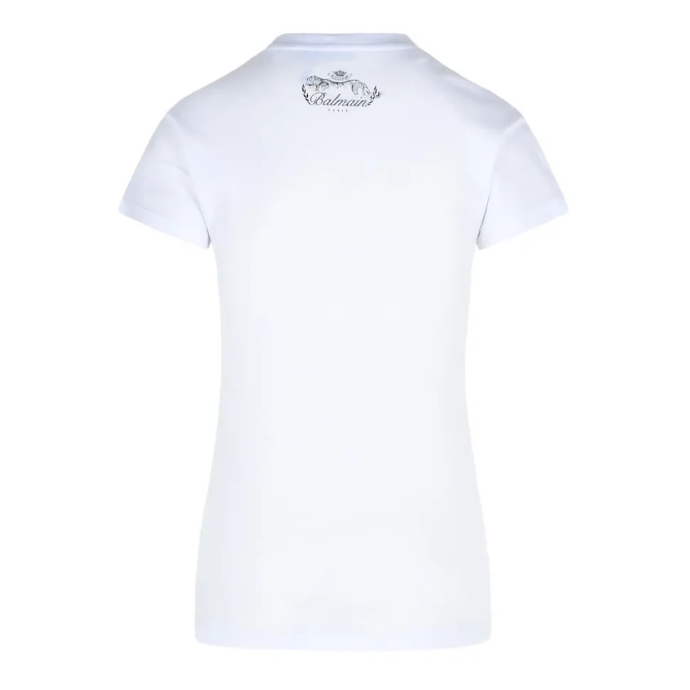 Białe T-shirty i Pola z guzikami na ramionach