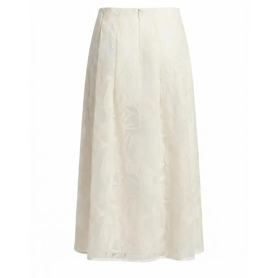 Bimaterial Midi Skirt