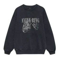 Bluza z Fajnym Nadrukiem Wyprana Czarna