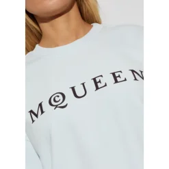 Bluza z Logo z Aksamitnym Wykończeniem