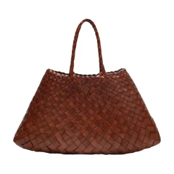 Borsa a Spalla in Pelle Intrecciata