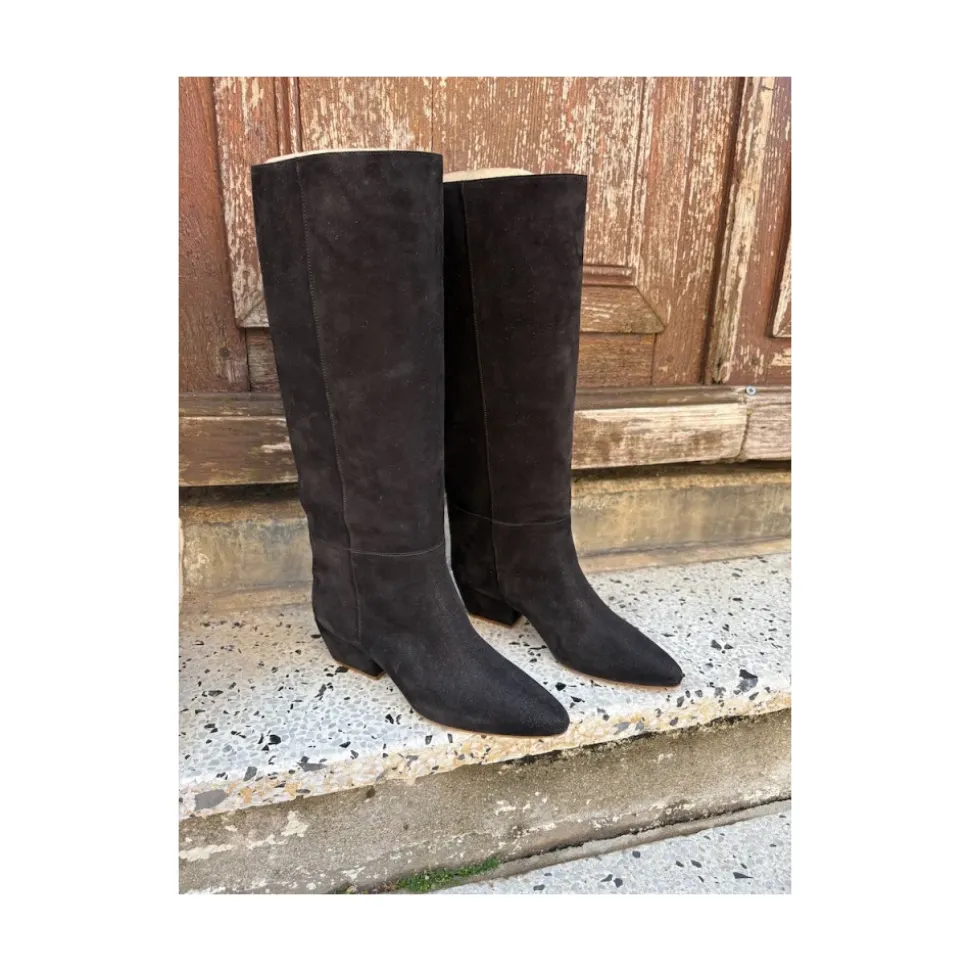 Bottes hautes en daim