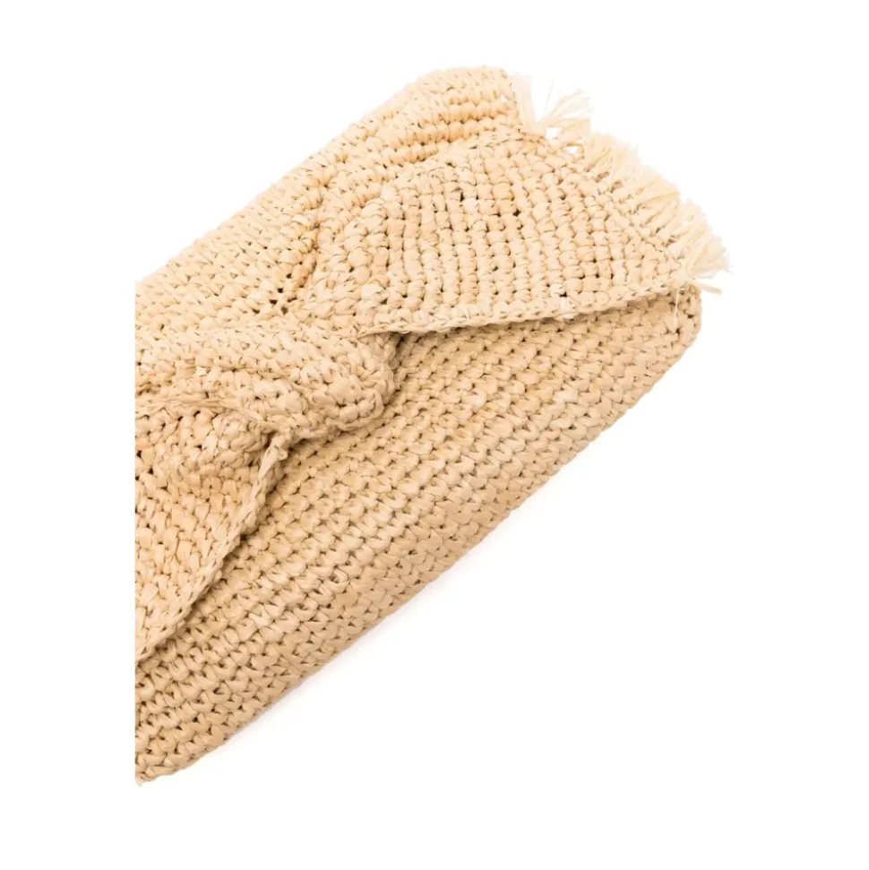 Bow Raffia Clutch