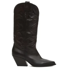 Brązowe Skórzane Buty Cowboy