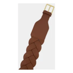 Brązowy Cienki Pasek Pleciony