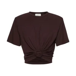 Brązowy T-shirt z elastanem