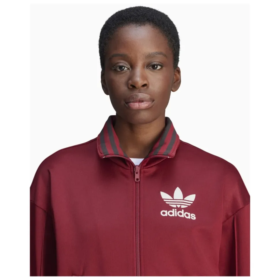 Burgundowa kurtka sportowa z bocznym nadrukiem