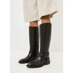 Buty jeździeckie z detalami klamry Dora - Czarne