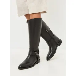 Buty jeździeckie z detalami klamry Dora - Czarne
