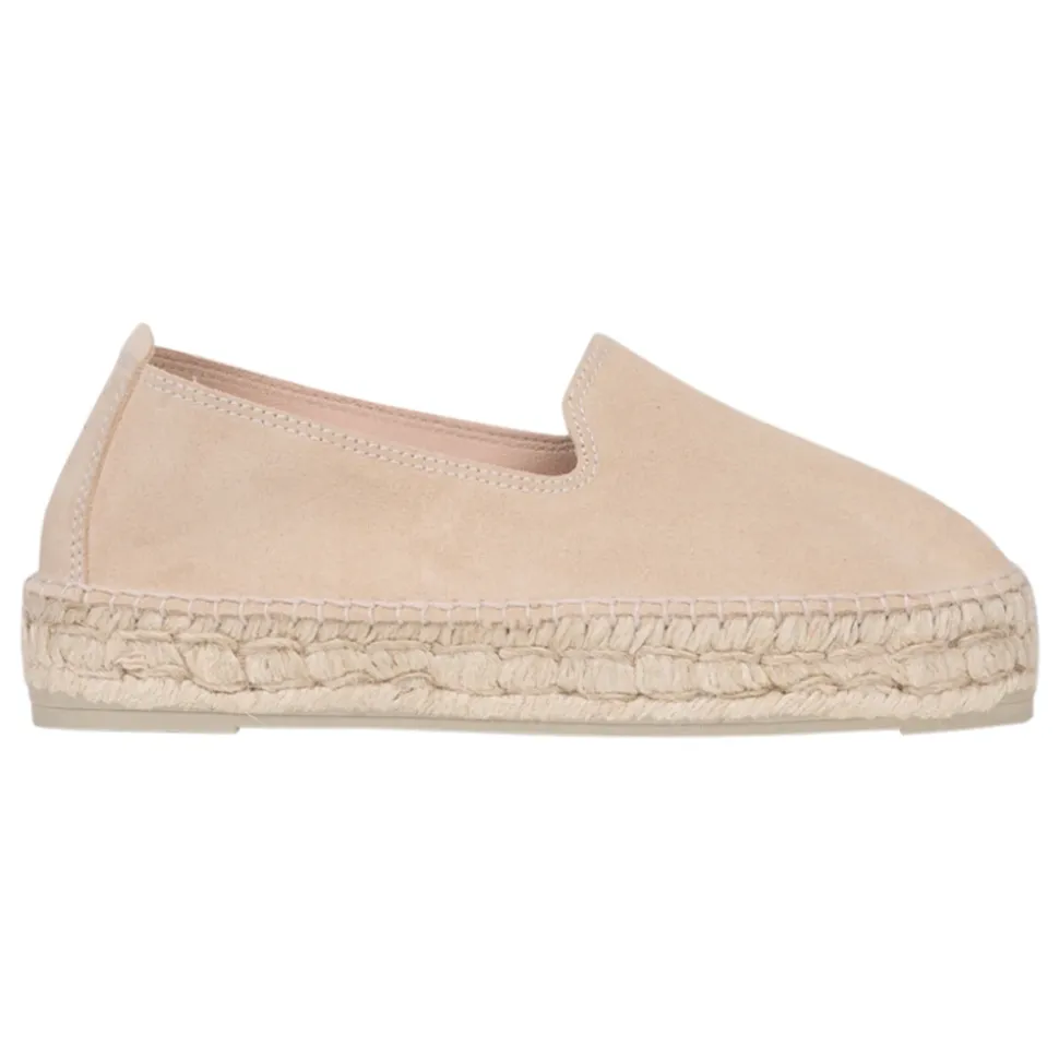 Champagne Beige Espadryle Platformowe Sandały