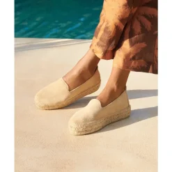 Champagne Beige Espadryle Platformowe Sandały