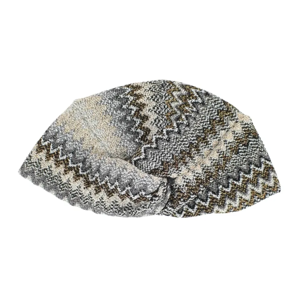 Chevron Dzianinowy Turban z Frędzlami