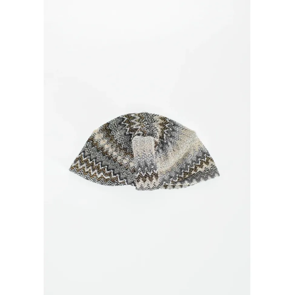Chevron Dzianinowy Turban z Frędzlami