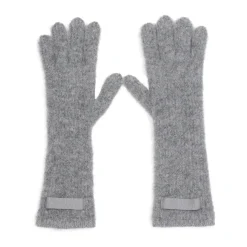 Ciemnoszare Rękawiczki Les Gants Gros Grain z Wełny Alpaki