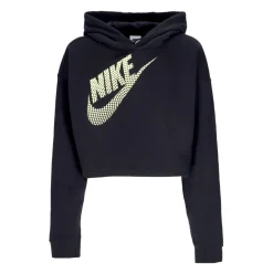 Czarna Crop Hoodie Odzież sportowa Polar