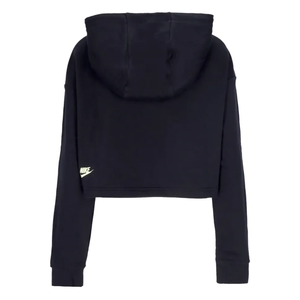 Czarna Crop Hoodie Odzież sportowa Polar