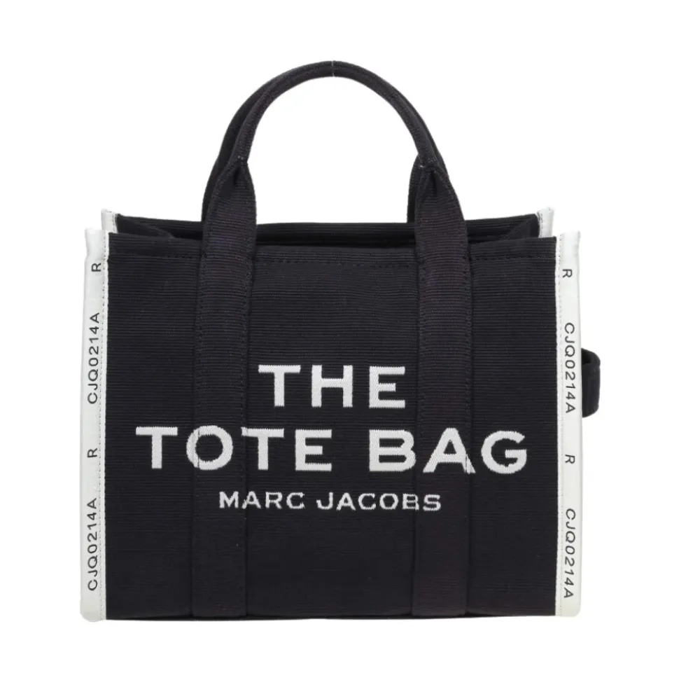 Czarna Torebka Shopper Jacquard Medium