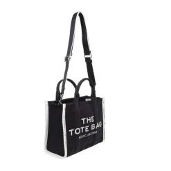 Czarna Torebka Shopper Jacquard Medium