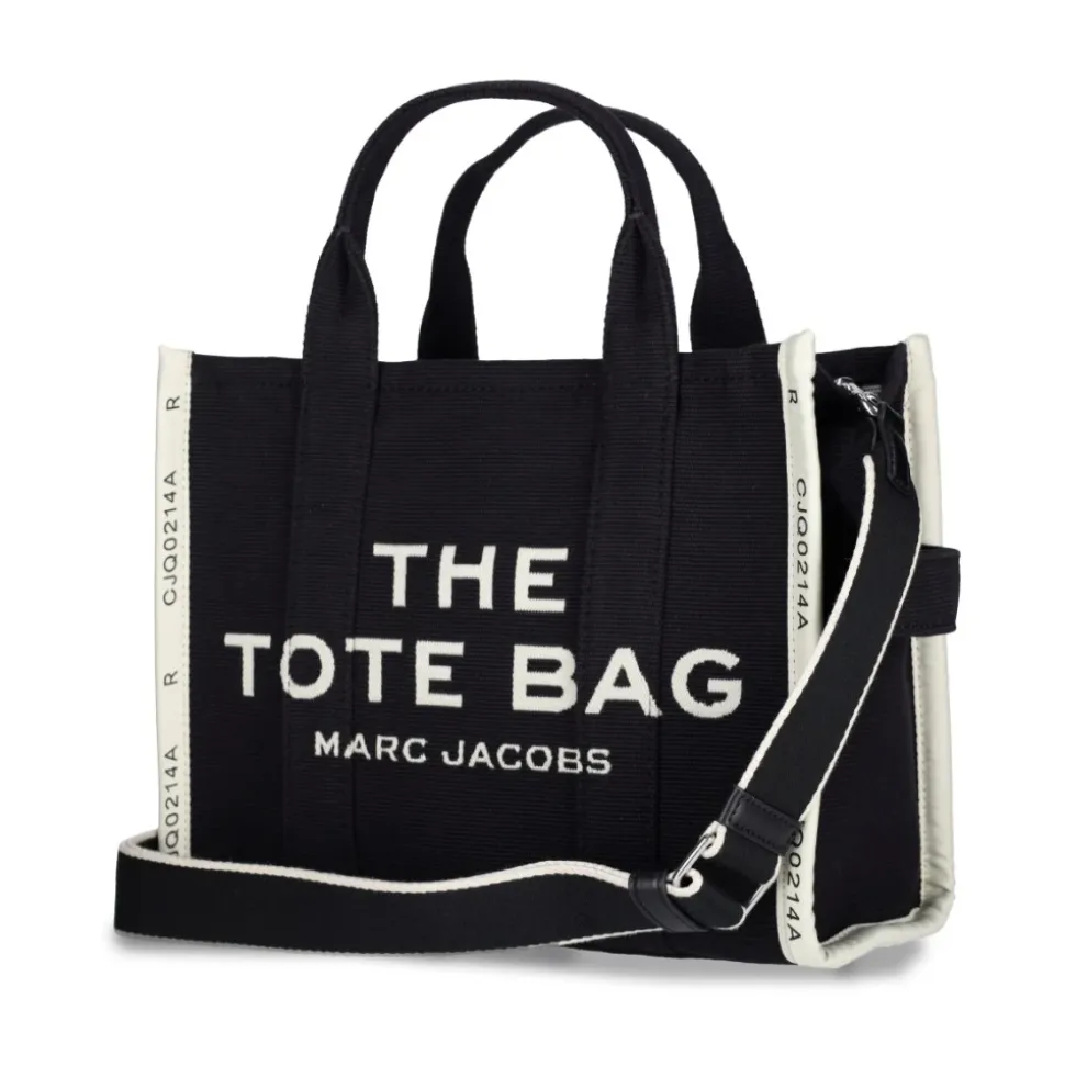 Czarna Torebka Shopper Jacquard Medium