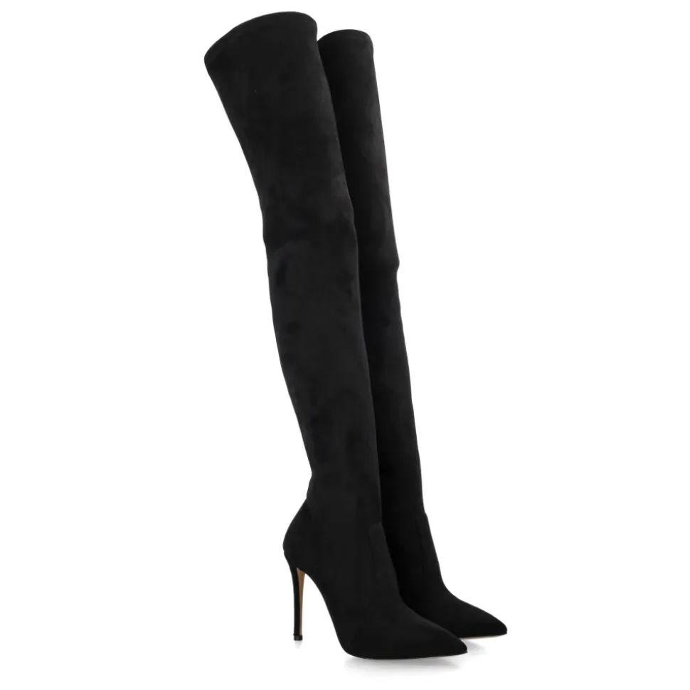 Czarne Buty Aceu Cuissard - Modny Styl Powyżej Kolana