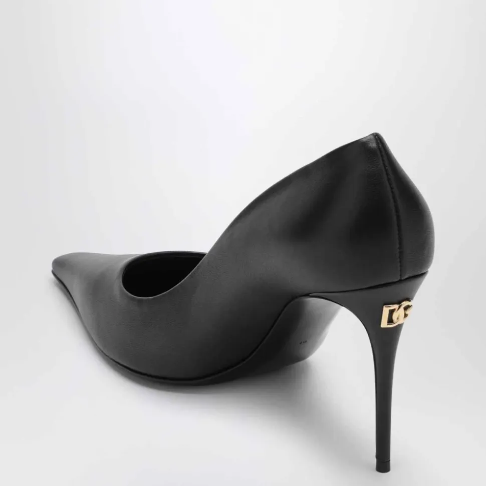 Czarne buty na wysokim obcasie decollete