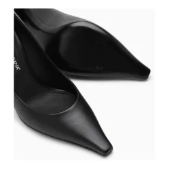 Czarne buty na wysokim obcasie decollete