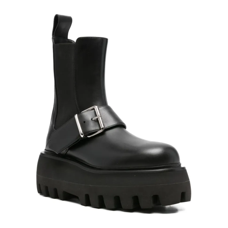 Czarne Buty z Jedwabiu i Nylonu
