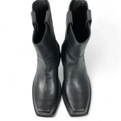 Czarne Cowboy Buty Western Skóra