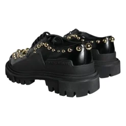 Czarne Skórzane Buty Trekkingowe Derby