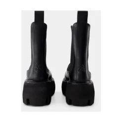 Czarne Skórzane Kalosze Slip-On
