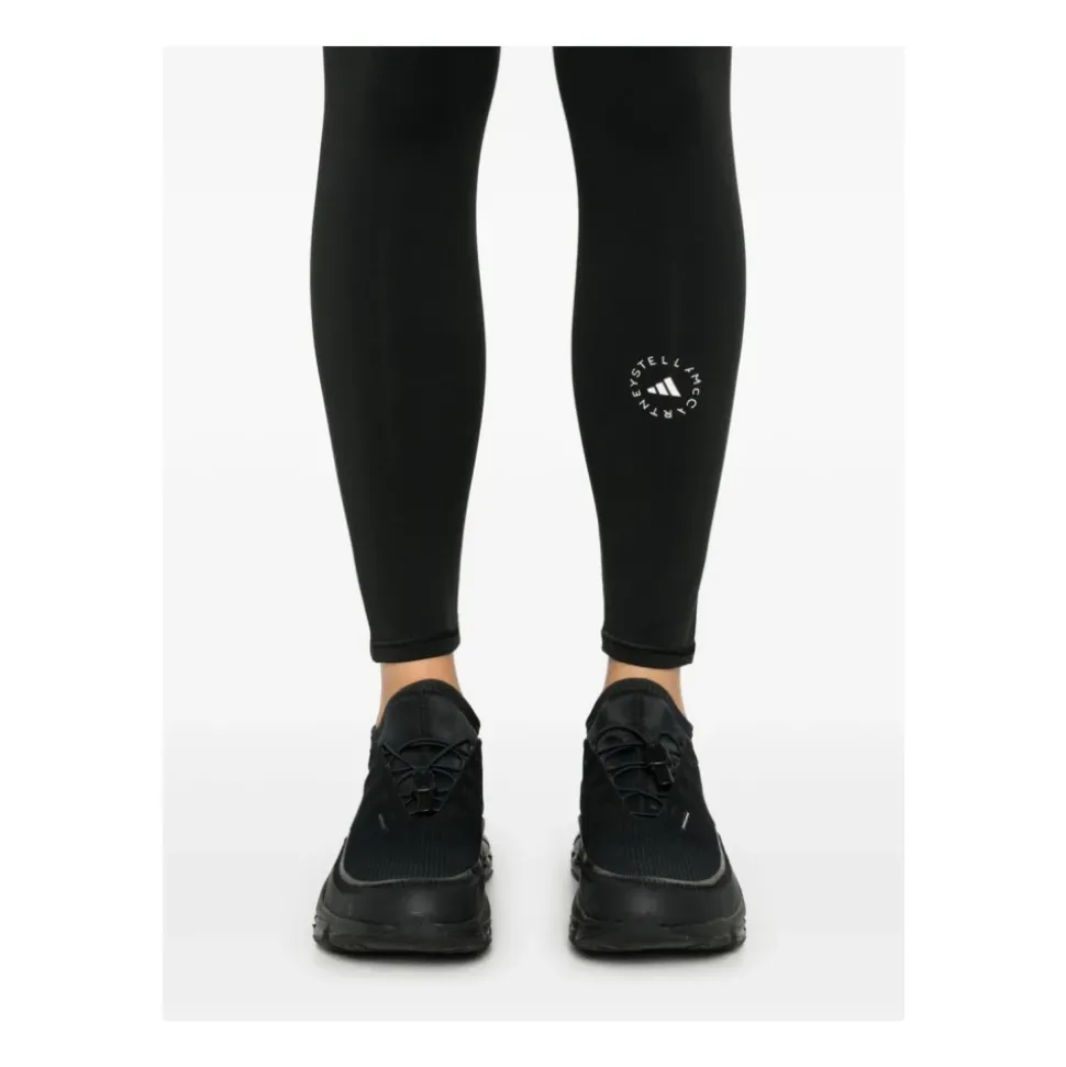 Czarne Spodnie Stretch z Logo