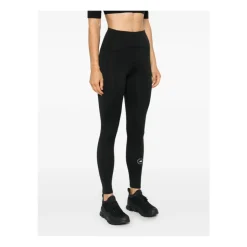 Czarne Spodnie Stretch z Logo