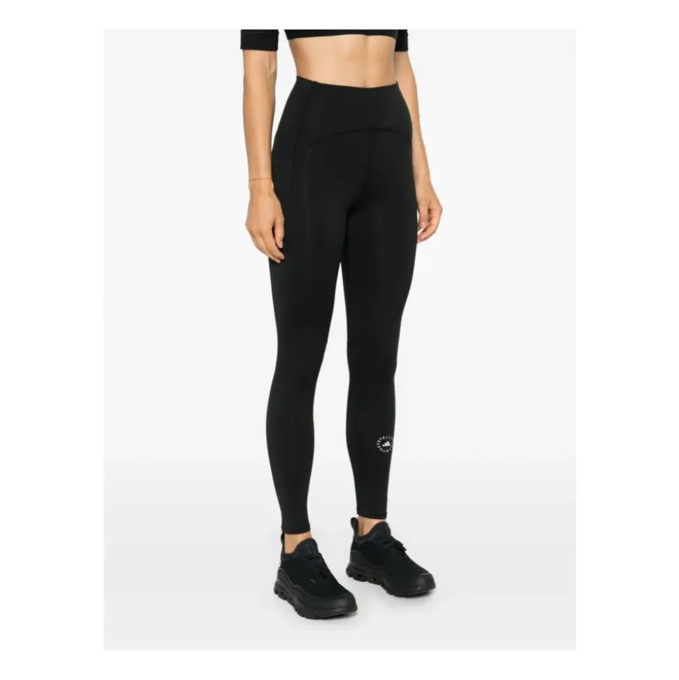 Czarne Spodnie Stretch z Logo