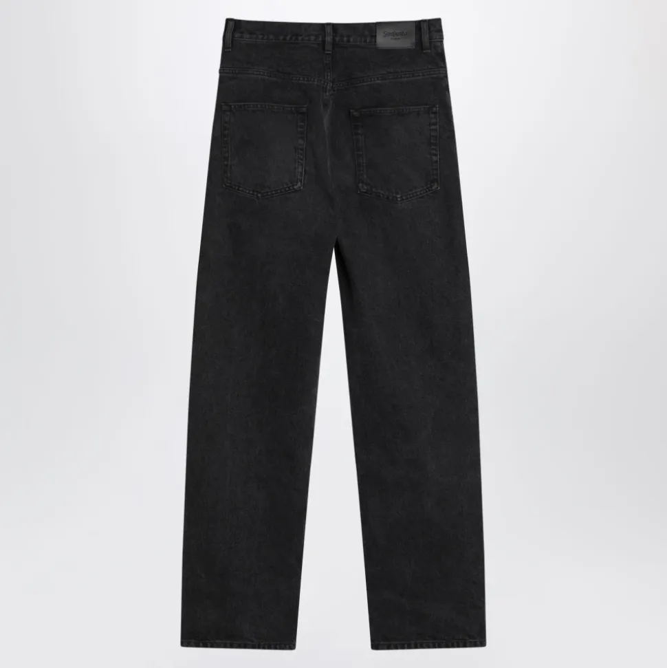 Czarne Straight Jeansy dla Kobiet