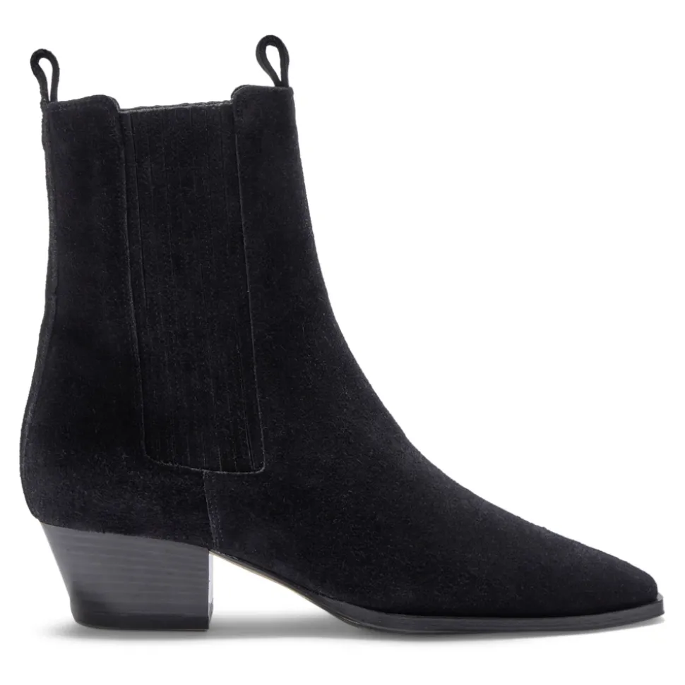 Czarne Zamszowe Skórzane Buty