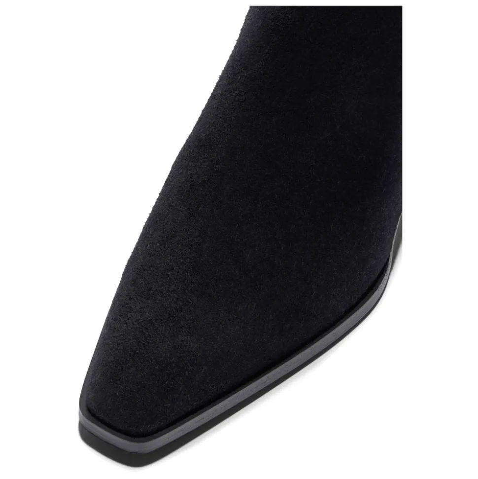 Czarne Zamszowe Skórzane Buty