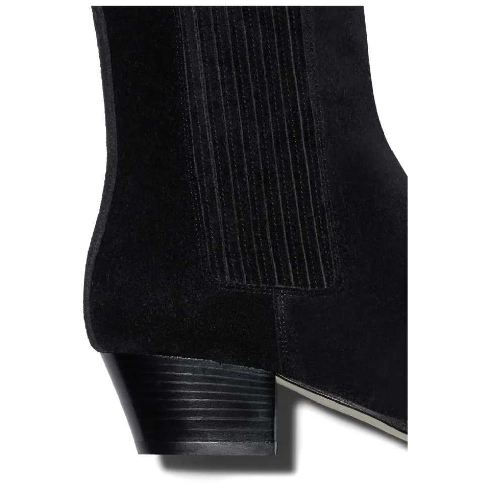 Czarne Zamszowe Skórzane Buty