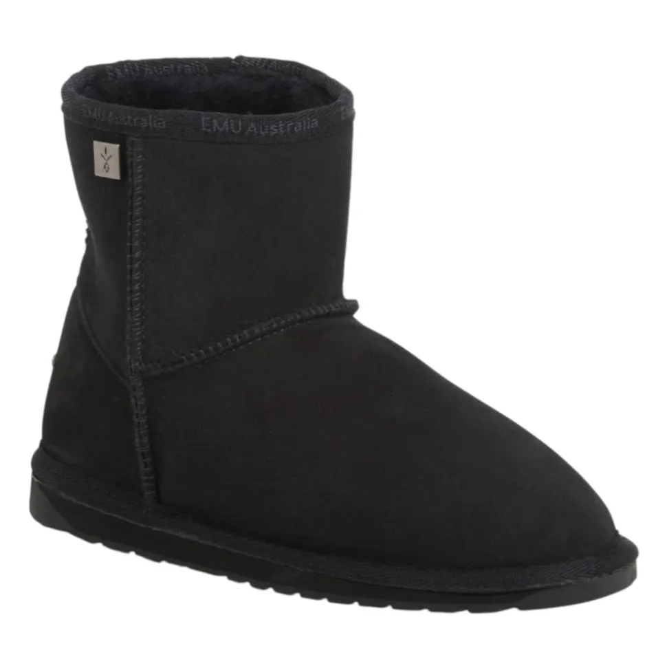 Czarne Zimowe Buty z Owczej Skóry