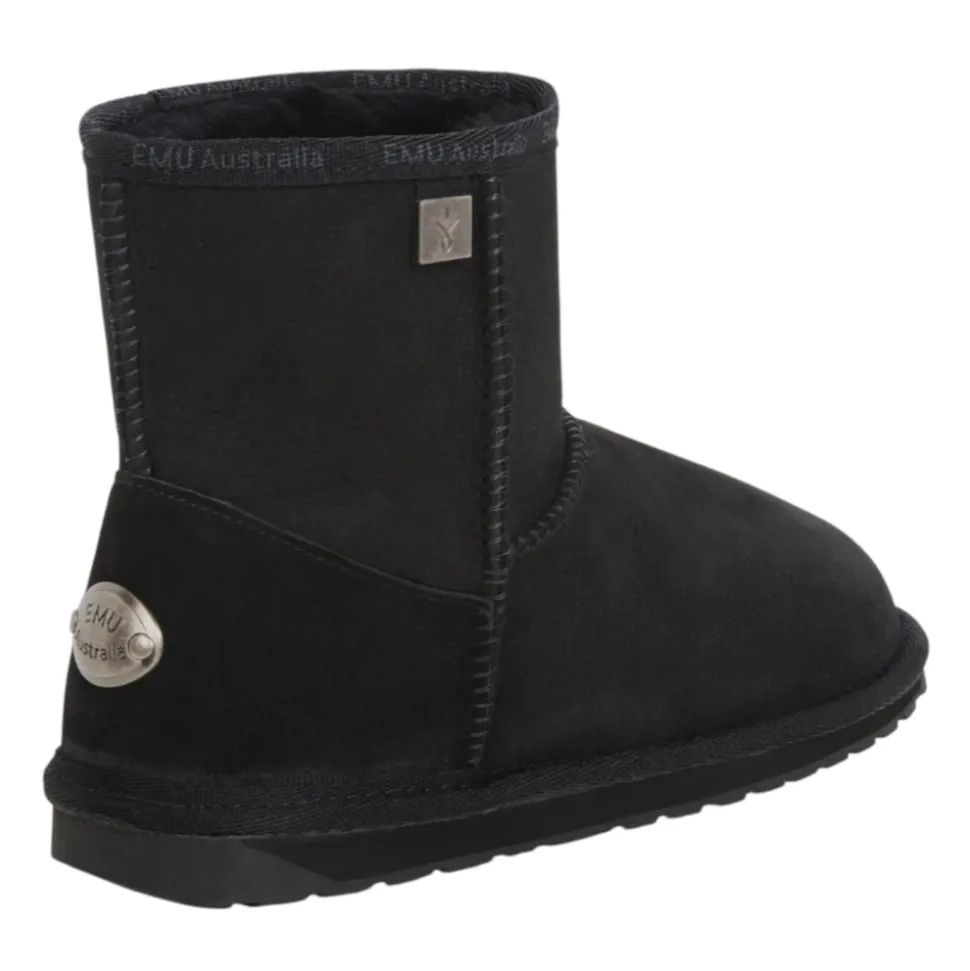 Czarne Zimowe Buty z Owczej Skóry