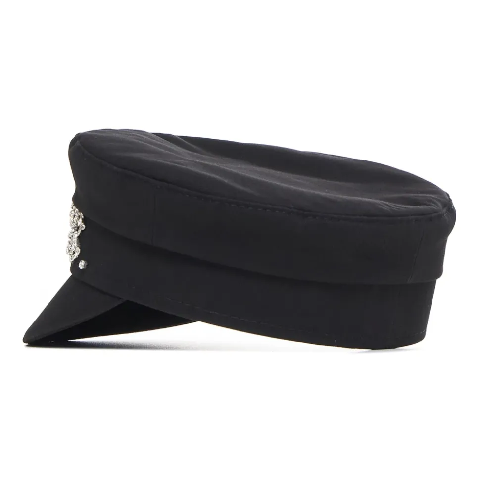 Czarny Kapelusz Fedora z Wełny