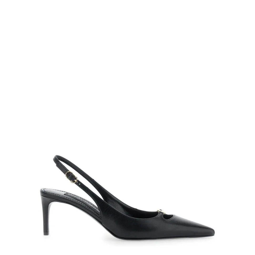 Czarny Obcas Slingback Lucido Styl
